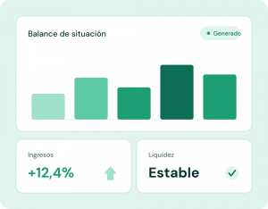 Informe financiero generado por Equilibra App con indicadores de ingresos y liquidez